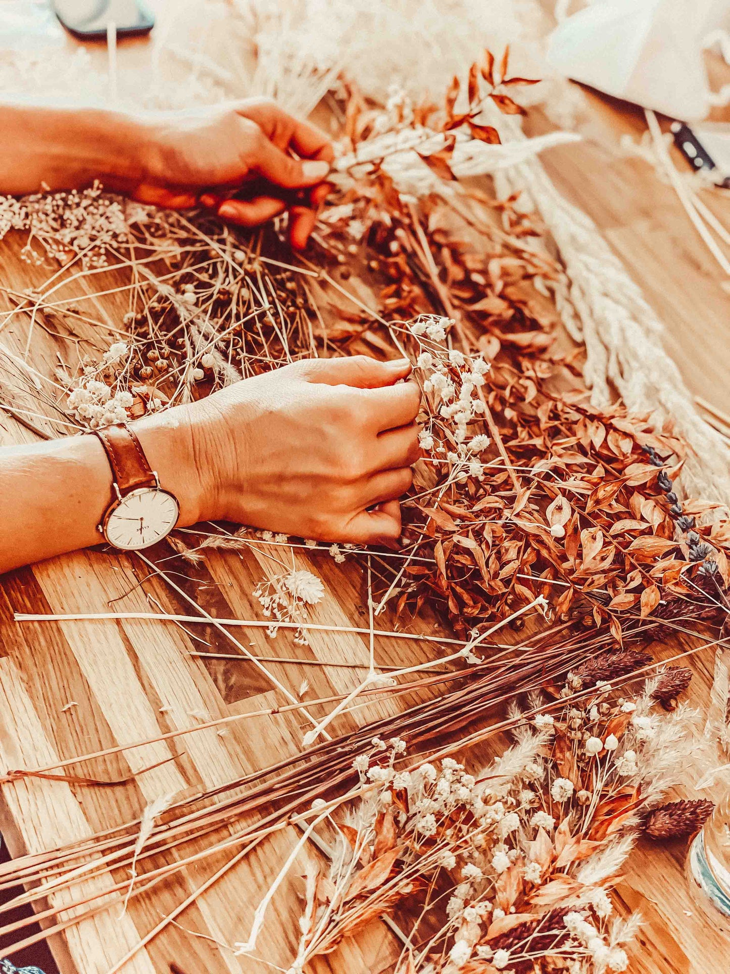 Trockenblumen-Wandkranz JGA DIY-Set inklusive Foto-Anleitung