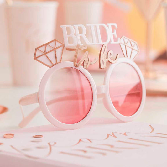 JGA Bride to Be Brille, Fun Glasses Rosa JGA-Accessoires für die Braut