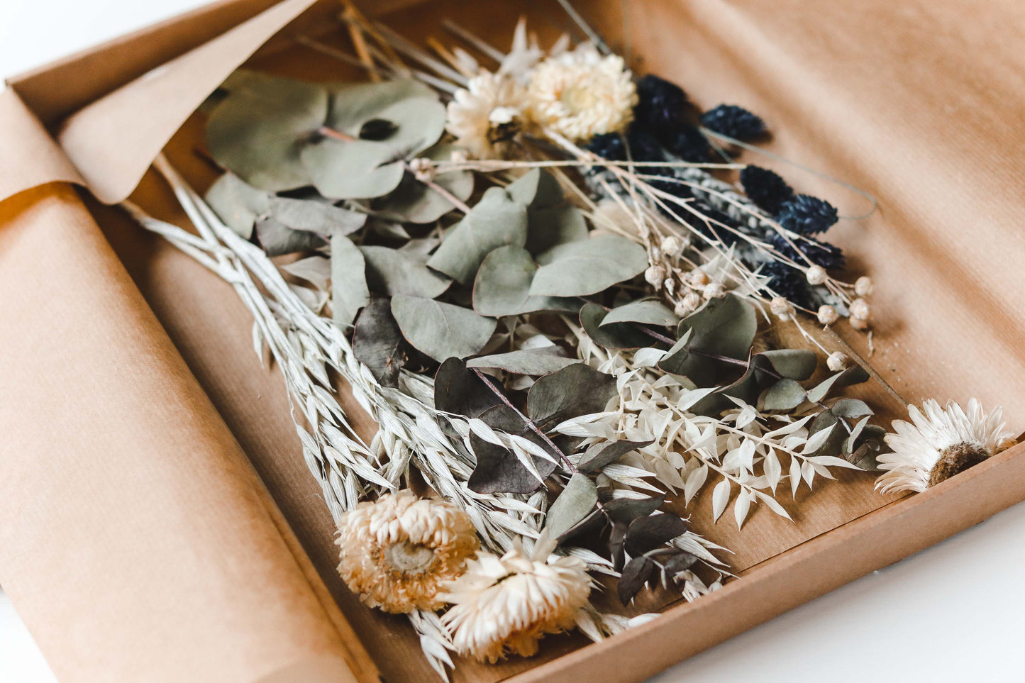 Trockenblumen Wandkranz DIY-Set, Jute Wildblumen