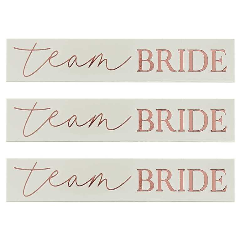 JGA Team Bride, rosegoldene temporäre Tattoos