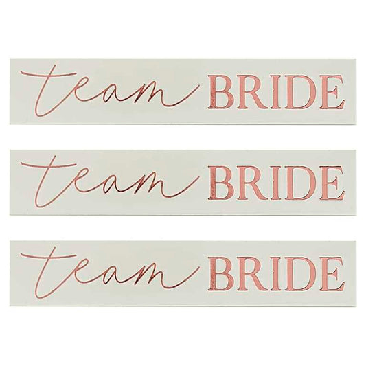JGA Team Bride, rosegoldene temporäre Tattoos