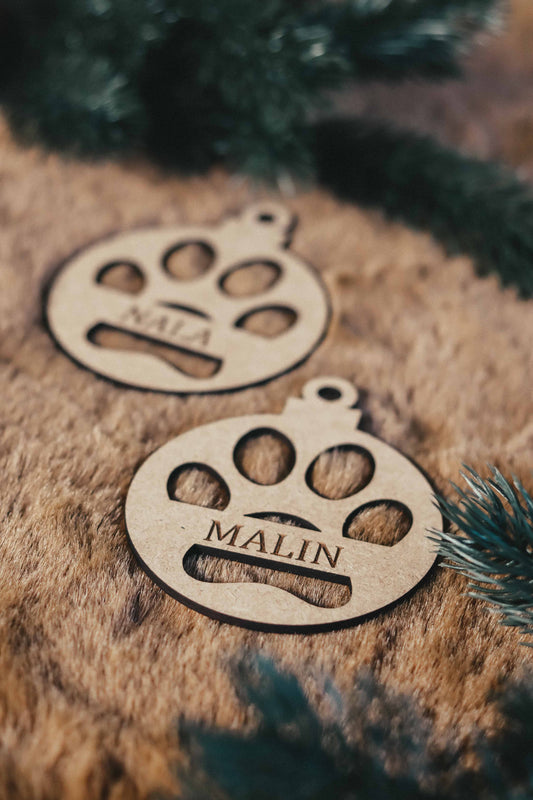 Personalisierter Pfoten-Holzanhänger für Hund, Katze, Haustier