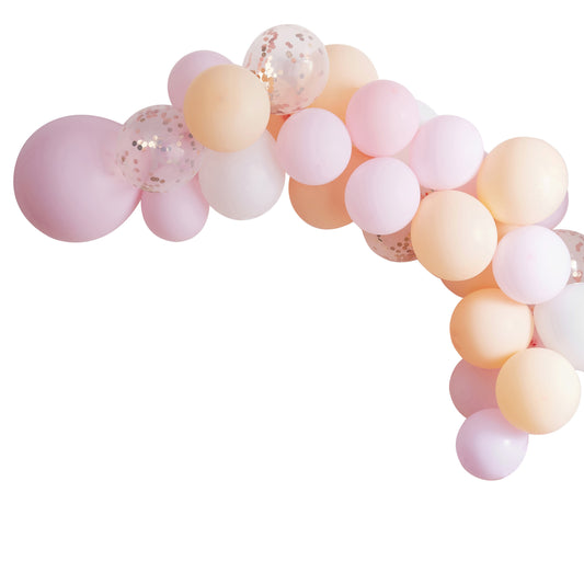 JGA Luftballongirlande Pastell Rosa Apricot, Balloon-Backdrop Arch Kit
